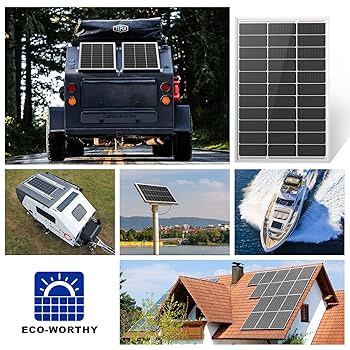 Amazon | ECO-WORTHY ソーラーパネル200W = 100W 単結晶 2枚